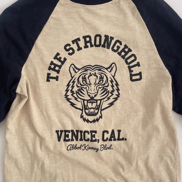 The Stronghold Tiger Graphic Tee Men XS Colorblock Raglan Long Sleeve Venice, CA - Picture 2 of 7